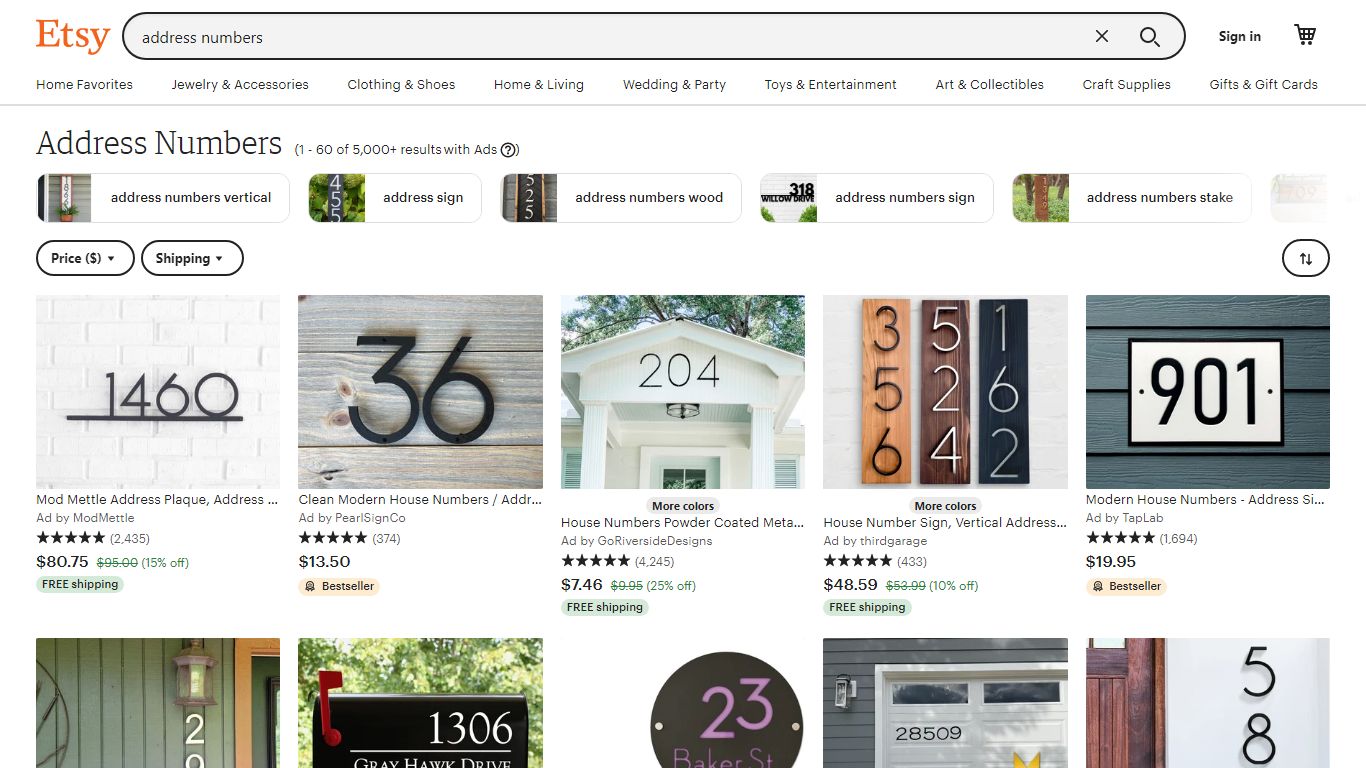 Address Numbers - Etsy